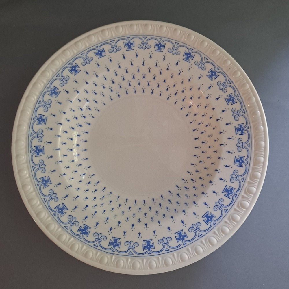 Vintage Copeland Spode Soup Bowls Earthenware Blue White Ermine